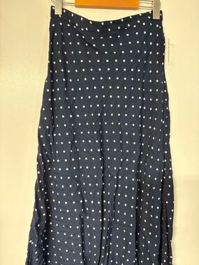 Old Navy Navy Polka Dot Maxi Skirt